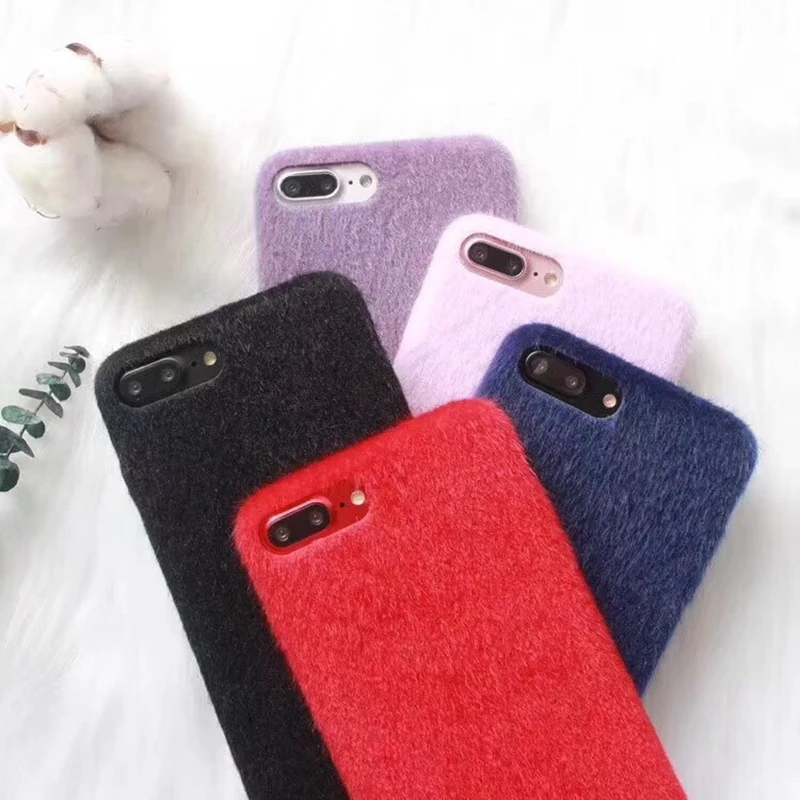 OLLIVAN Fundas меховые силиконовые чехлы для телефонов iPhone X 8 7 s 6 S Plus Iphone XS Max Xr Чехол