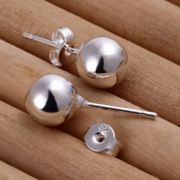 Женские серьги пусеты из стерлингового серебра 8 мм по самой низкой цене|ball stud