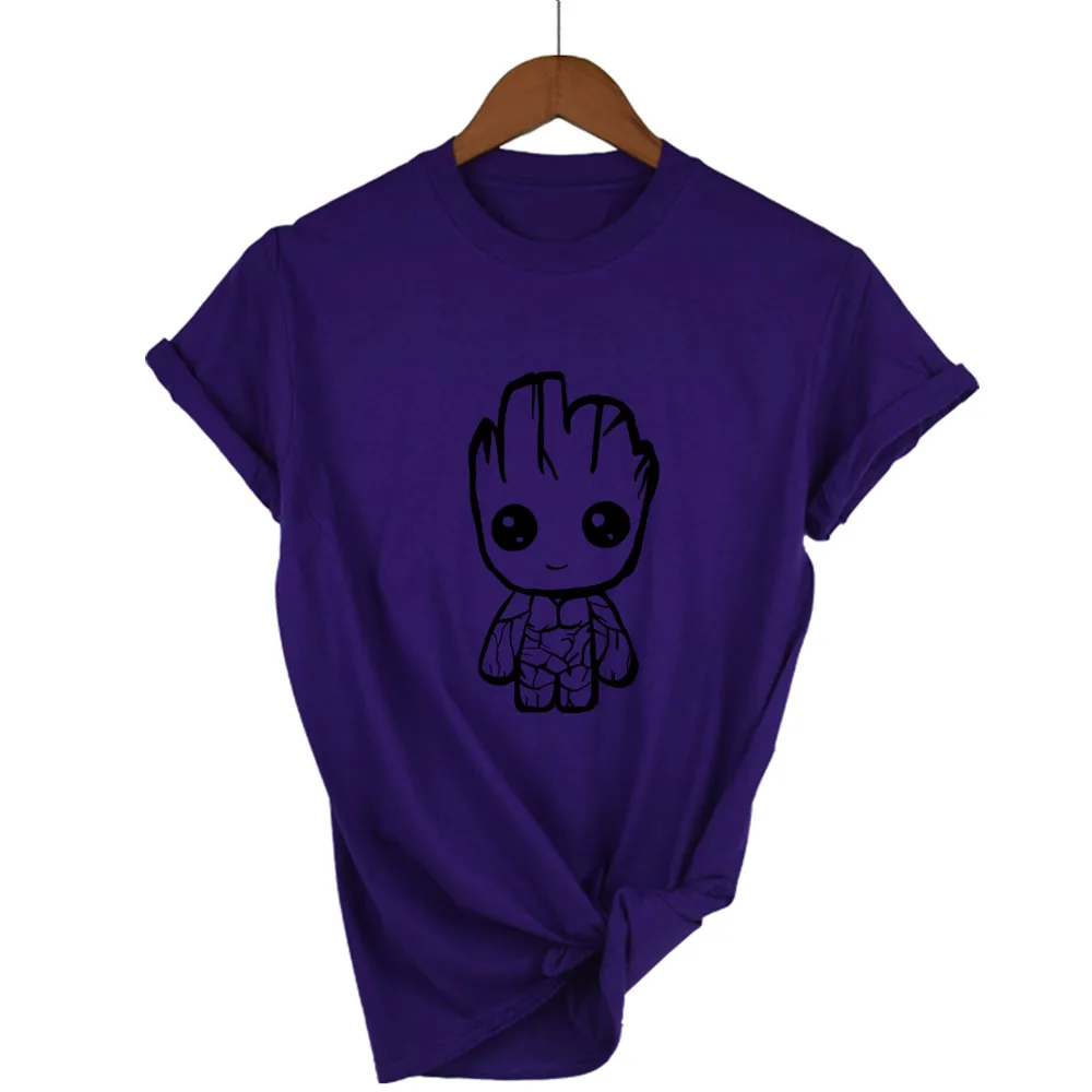 Новая футболка Kawaii Groot дизайнерская летняя женская модная с коротким рукавом