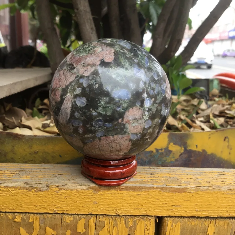 

Natural polished Glaucophane Stone sphere crystal ball for home decoration