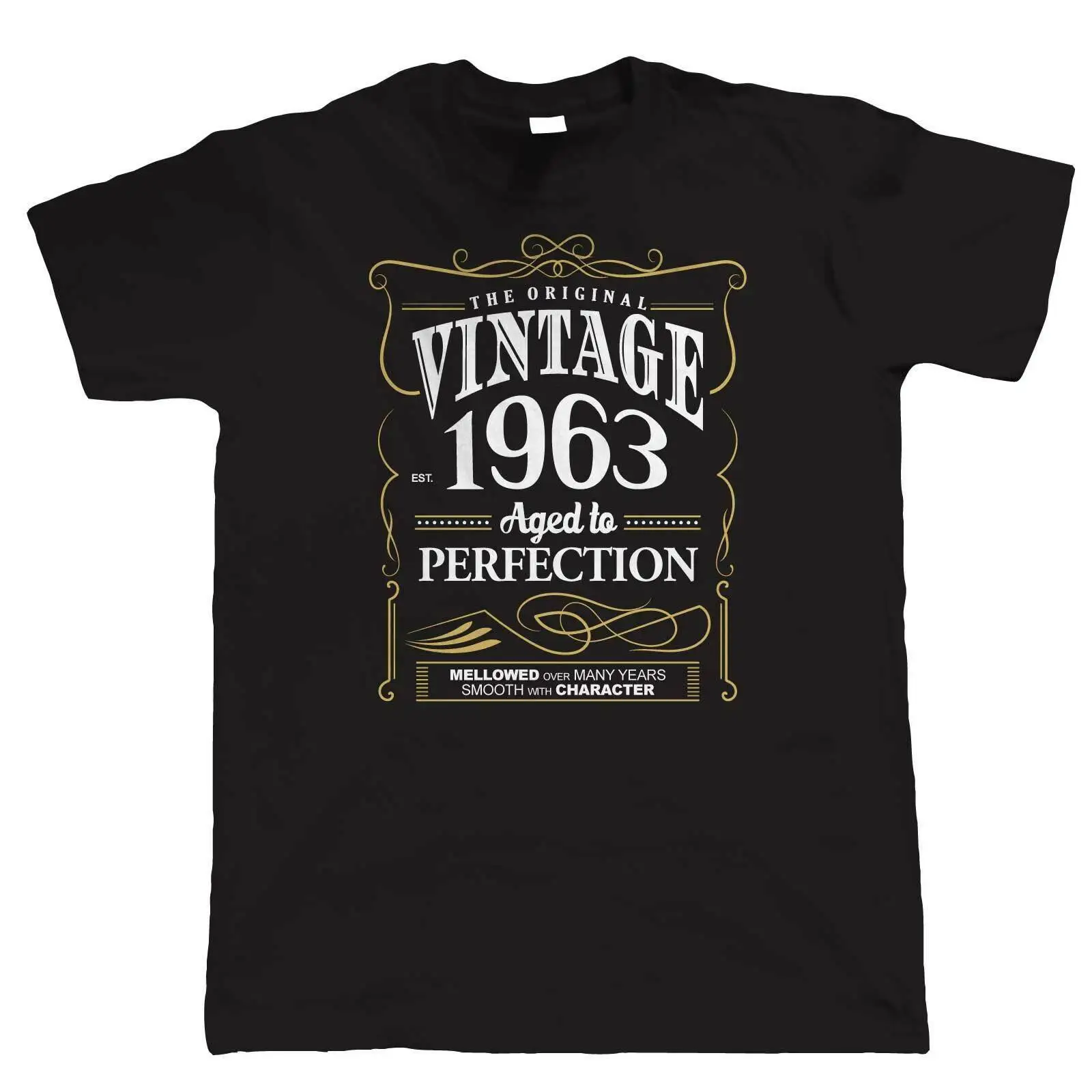 

Vintage 1963 Aged To Perfection Mens T Shirt Birthday Year Gift Him Dad Father 2019 New Summer Casual O-Neck Solid Color T Shirt