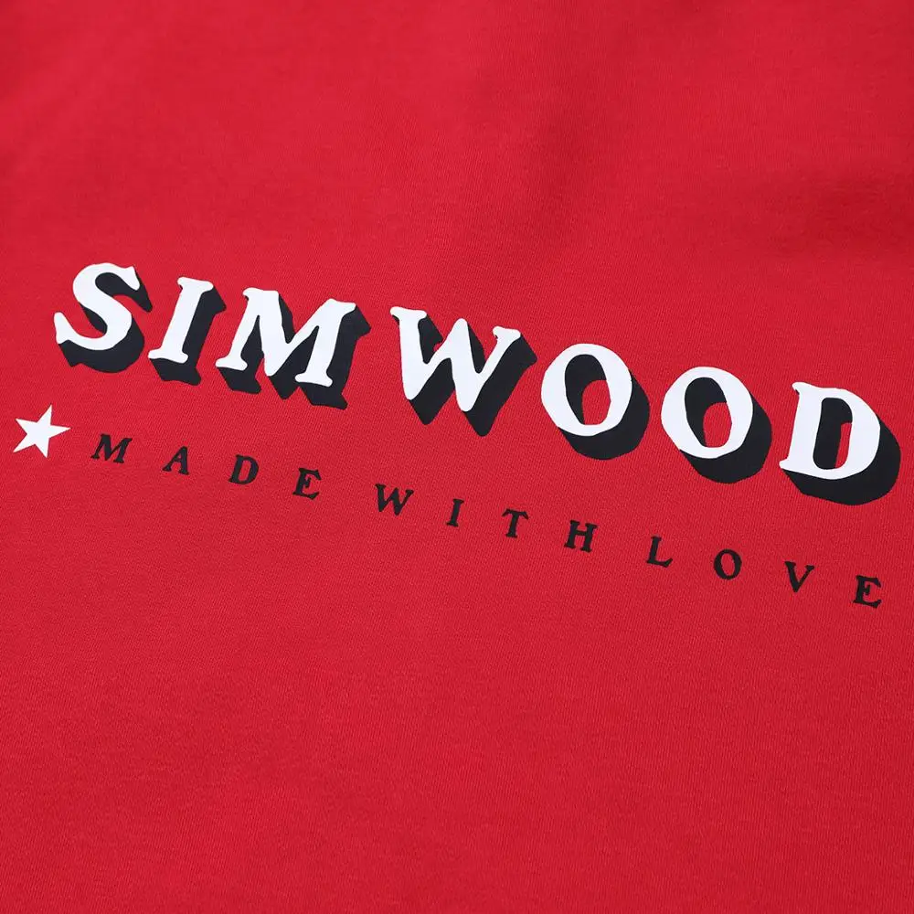 Мужское худи на молнии SIMWOOD модное высокого качества с текстовым принтом