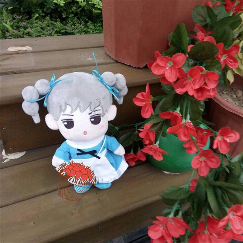 20 см/8 дюймов Корея Kawaii мягкие куклы с одеждой плюшевые куклы игрушки блонд серебряные волосы игрушки мягкие PP Хлопок Мягкие куклы вентиляторы подарки