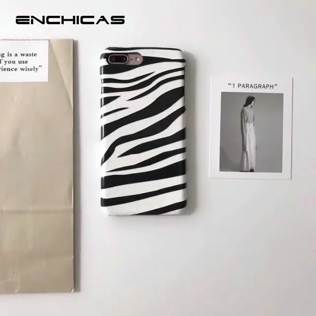 Enchicas модные с принтом зебры Матовый Жесткий Корпус для iPhone 6 S 7 Plus тонкий стильный