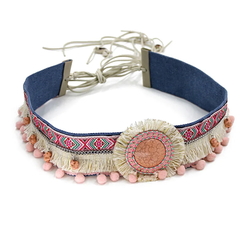 

Women Statement Belt Bohemian Handmade Decoration Waist Belt Tassel Accessories boho Fringed Clothing Accessories