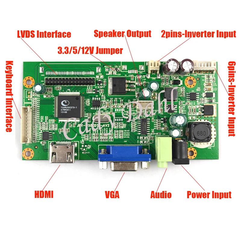 10 шт. HDMI VGA аудио с 2/6 Pins 2 0 мм светодиодный инвертор подсветки 30P LVDS плата