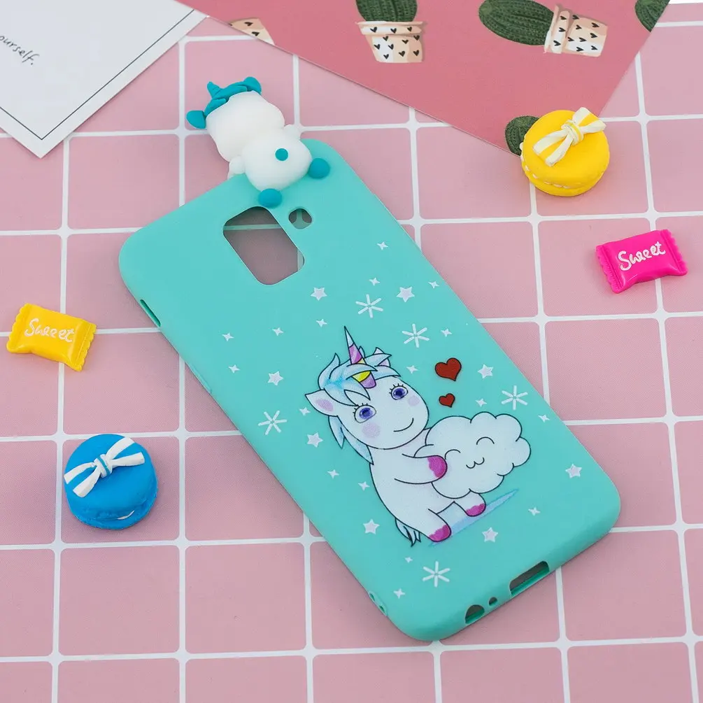 Мягкий силиконовый 3D-чехол для телефона Samsung Galaxy A6 2018 милые чехлы с единорогом