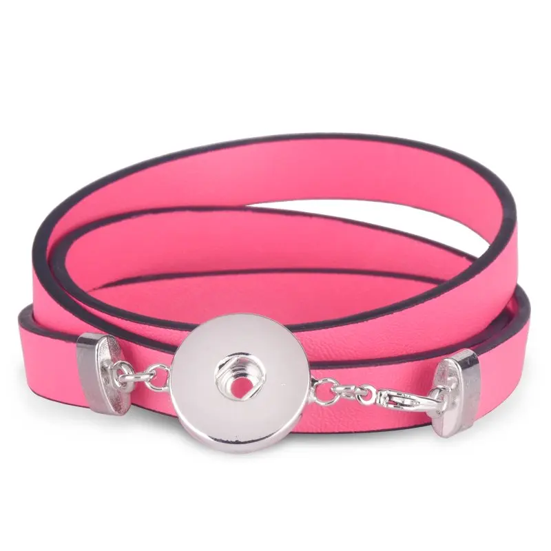 Женские браслеты с кожаными кнопками браслет подвеской для 18 мм аксессуары