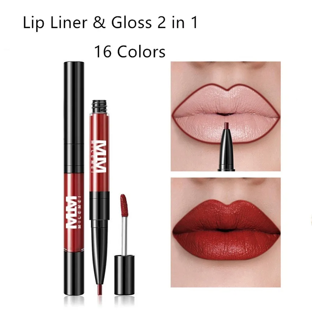 Долговечная водостойкая матовая губная помада для губ Beauty Makeup двухсторонний