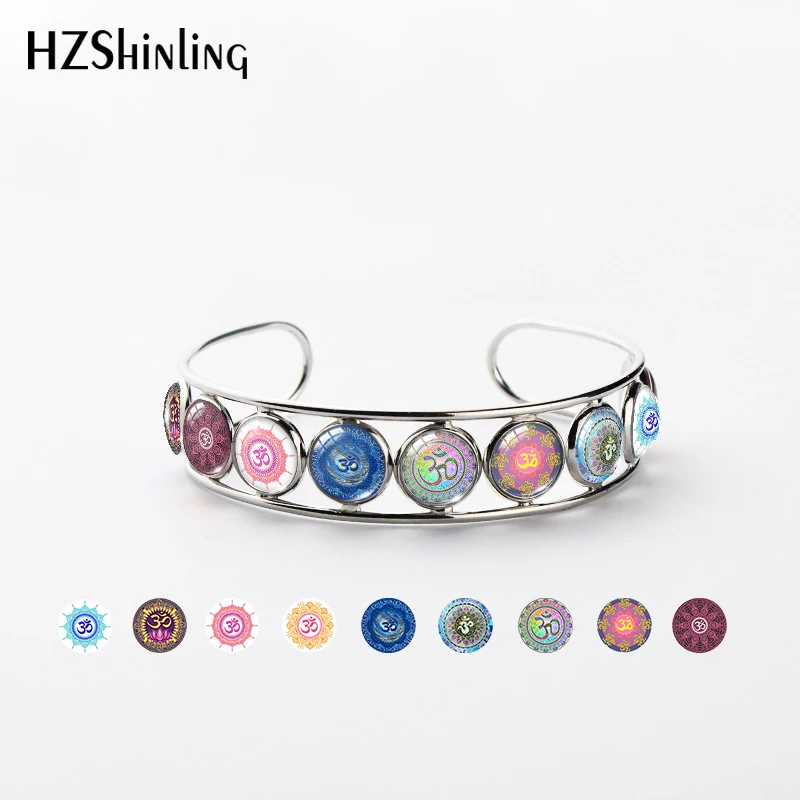 2019 классический браслет с цветком Мандала Йога Ом индийская религия Стеклянные