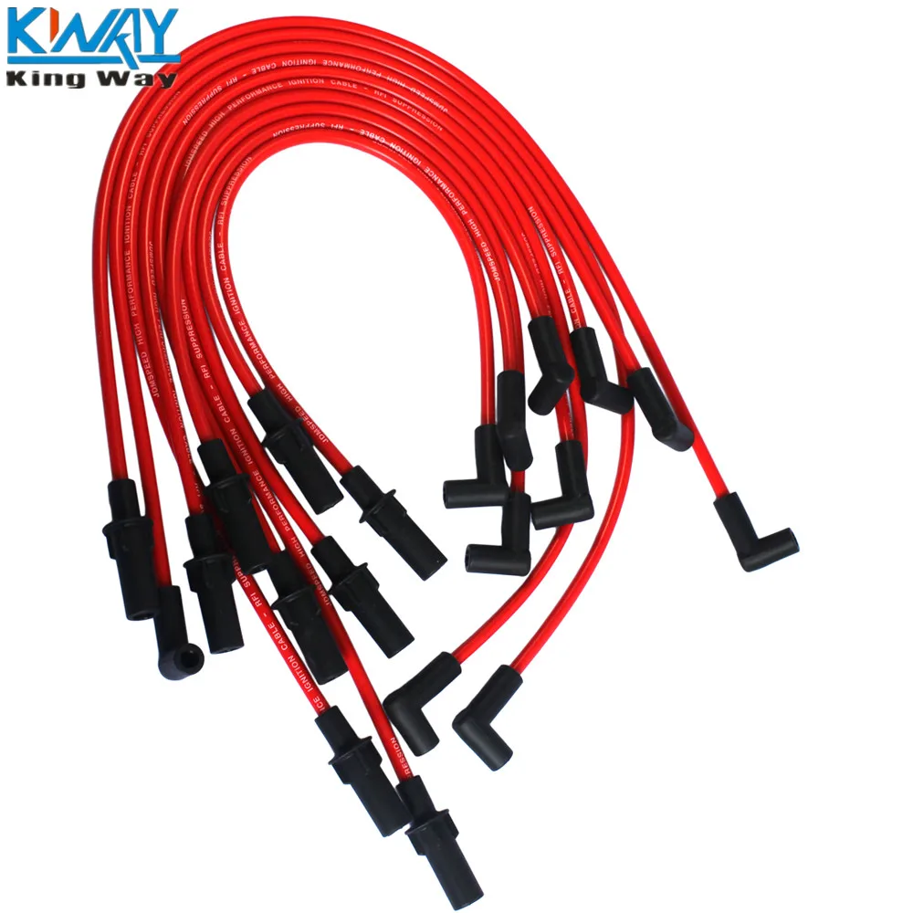 Бесплатная доставка King Way Performance Red Spark Plug провод Набор для 1990 2003 Dodge 1500 2500 3500