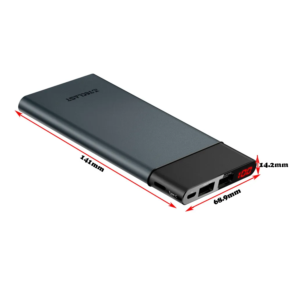 Teclast 10000 мАч Мощность Bank Micro USB двойной Вход Smart Digital Дисплей Мобильный Внешний