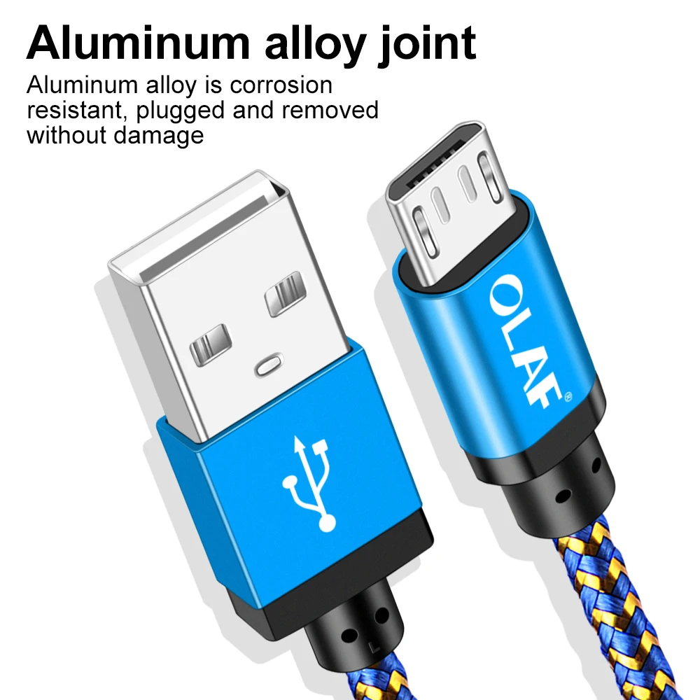 Кабель Micro USB OLAF 1 м 2 3 кабель для быстрой синхронизации данных и зарядки Samsung Huawei