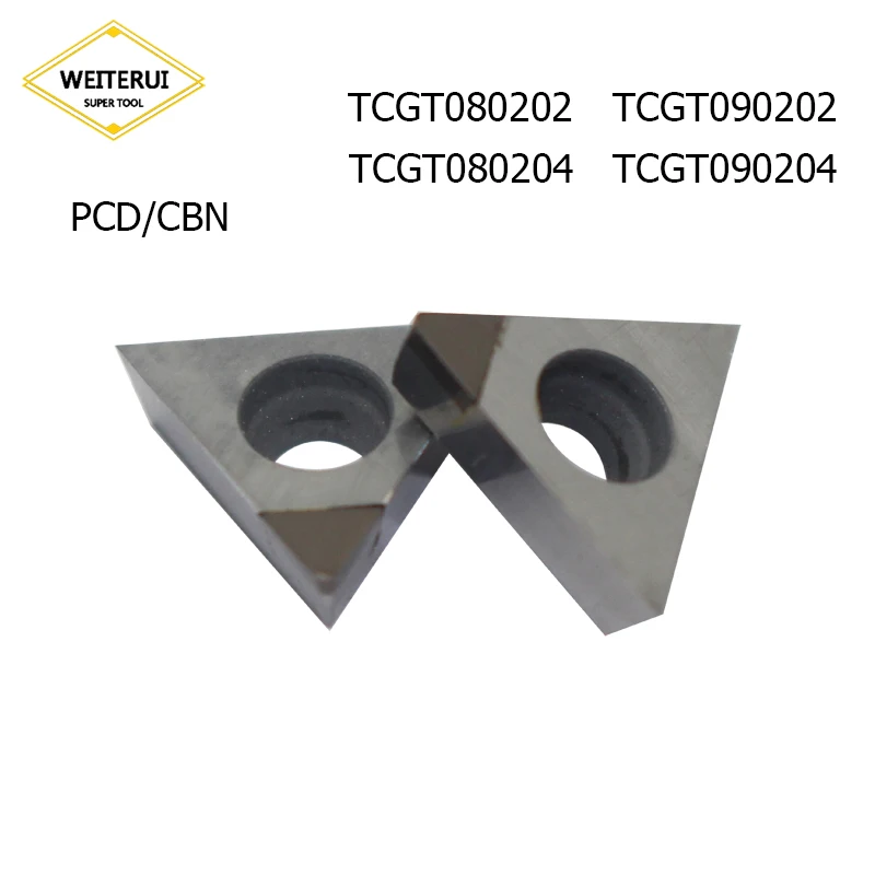 

2Pcs TCGT080202 TCGT080204 TCGT090202 TCGT090204 PCD CBN Diamond Inserts Blade Internal Turning Tool Lathe Tool CNC