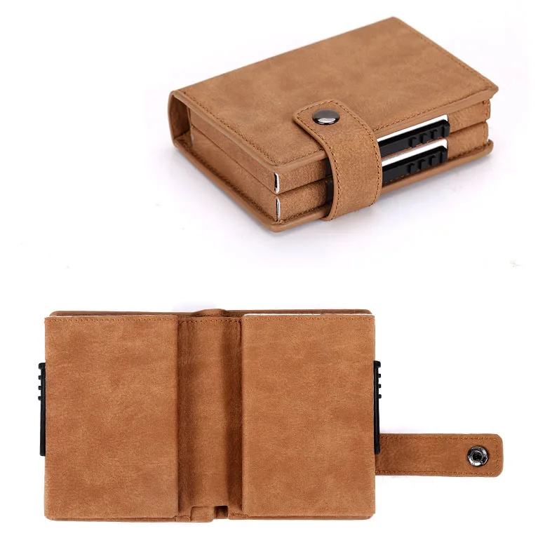 TRASSORY Anti RFID Bank Card Bag Crazy Horse Leather Holder Large Capacity Carbon Fiber Wallet for Men and Women | Багаж и сумки