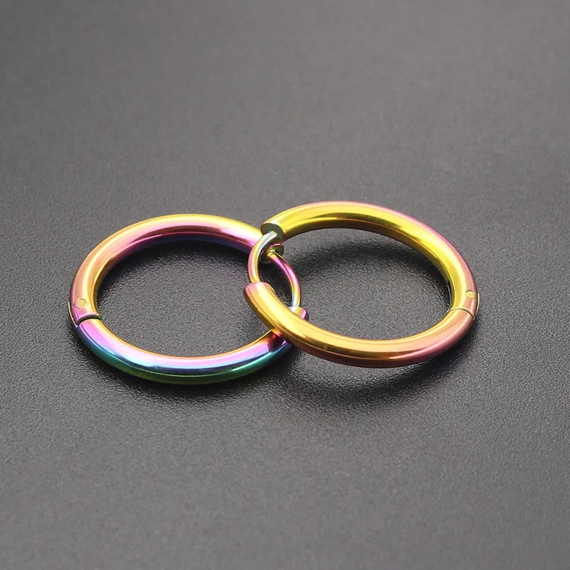 Серьги Martick Small Round Arc Space Hoop из нержавеющей стали 316L, цвета синий/разноцветный/черный, для женщин и мужчин, ювелирные изделия E3.