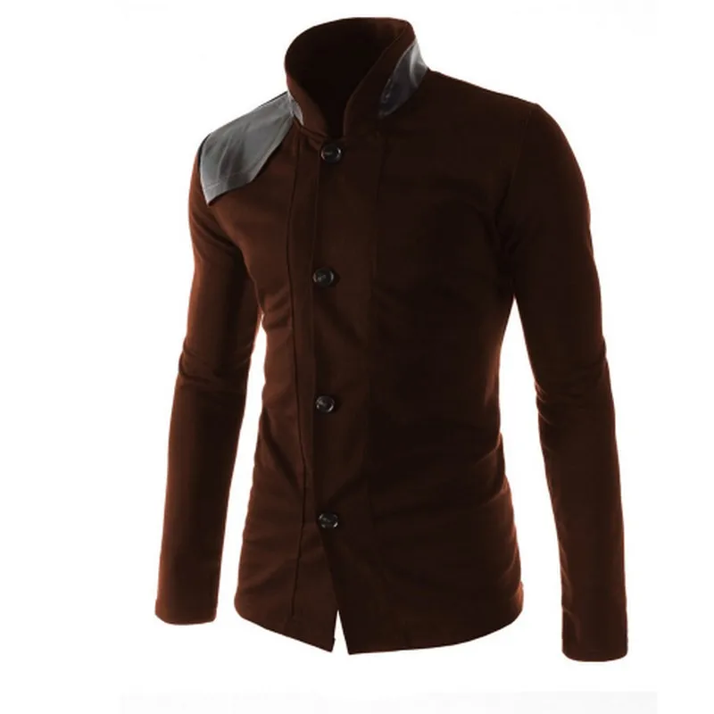 2019 мужской костюм с вышивкой из искусственной кожи куртка Осень зима новый цвет