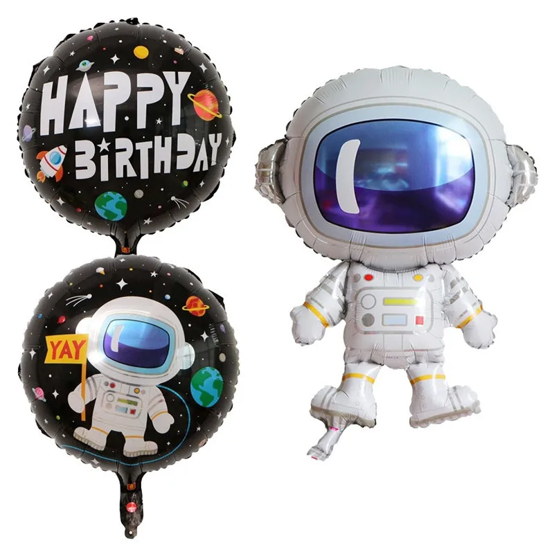 3pcs set1 Космического пространства вечерние астронавт ракеты Фольга воздушные шары галактика Солнечная Системы тема мальчик декор для детского дня рождения подарок на вечеринку в честь рождения ребенка игрушки - Цвет: 3pcs set1