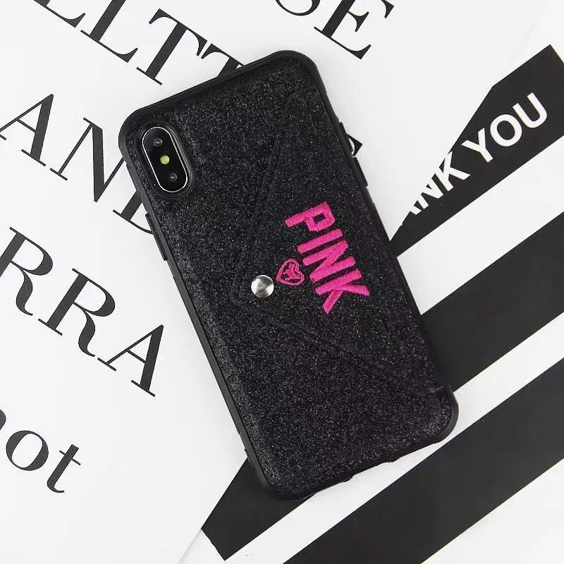 Чехол для iPhone X, Xr, Xs, Max, 7, 8, 6S Plus, блестящий розовый кожаный чехол-книжка с отделением для карт, чехол для samsung Note9, S10 Plus, S10e, Capa - Цвет: Black