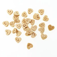 100pcs heart with love diy wooden buttons for clothing decoration buttons scrapbooking accessories sewing craft supplies 10mm