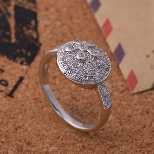 Стерлингового Серебра 925 Кольца для Женщин Свадьба Роуз Позолоченные Имитация