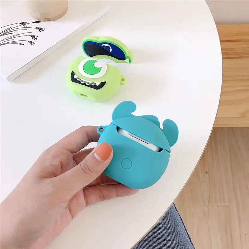 Мультяшные беспроводные bluetooth наушники чехол для Apple Air Pods 2 Силиконовые зарядки