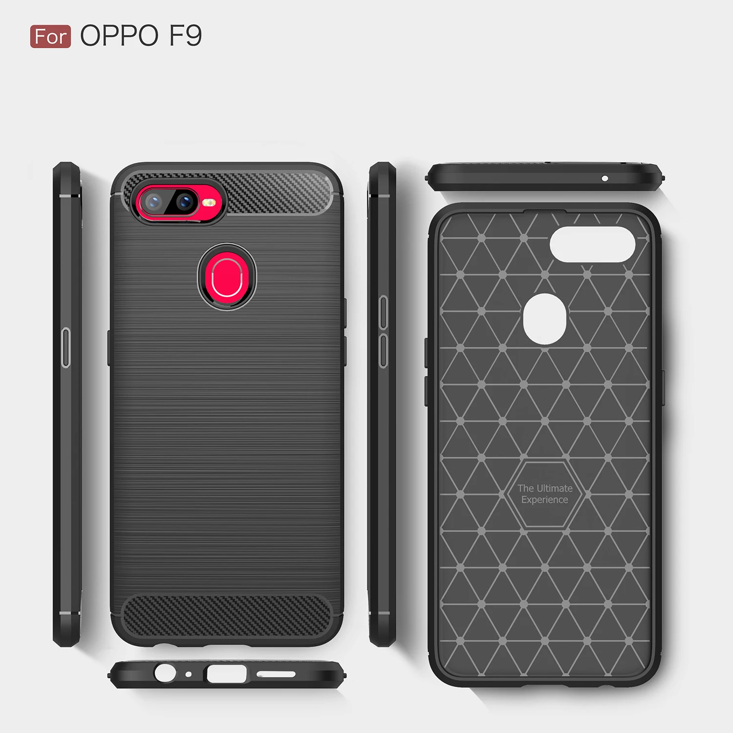 Чехол из углеродного волокна Oppo F9 чехол мягкого ТПУ силикона для телефона Fundas Pro