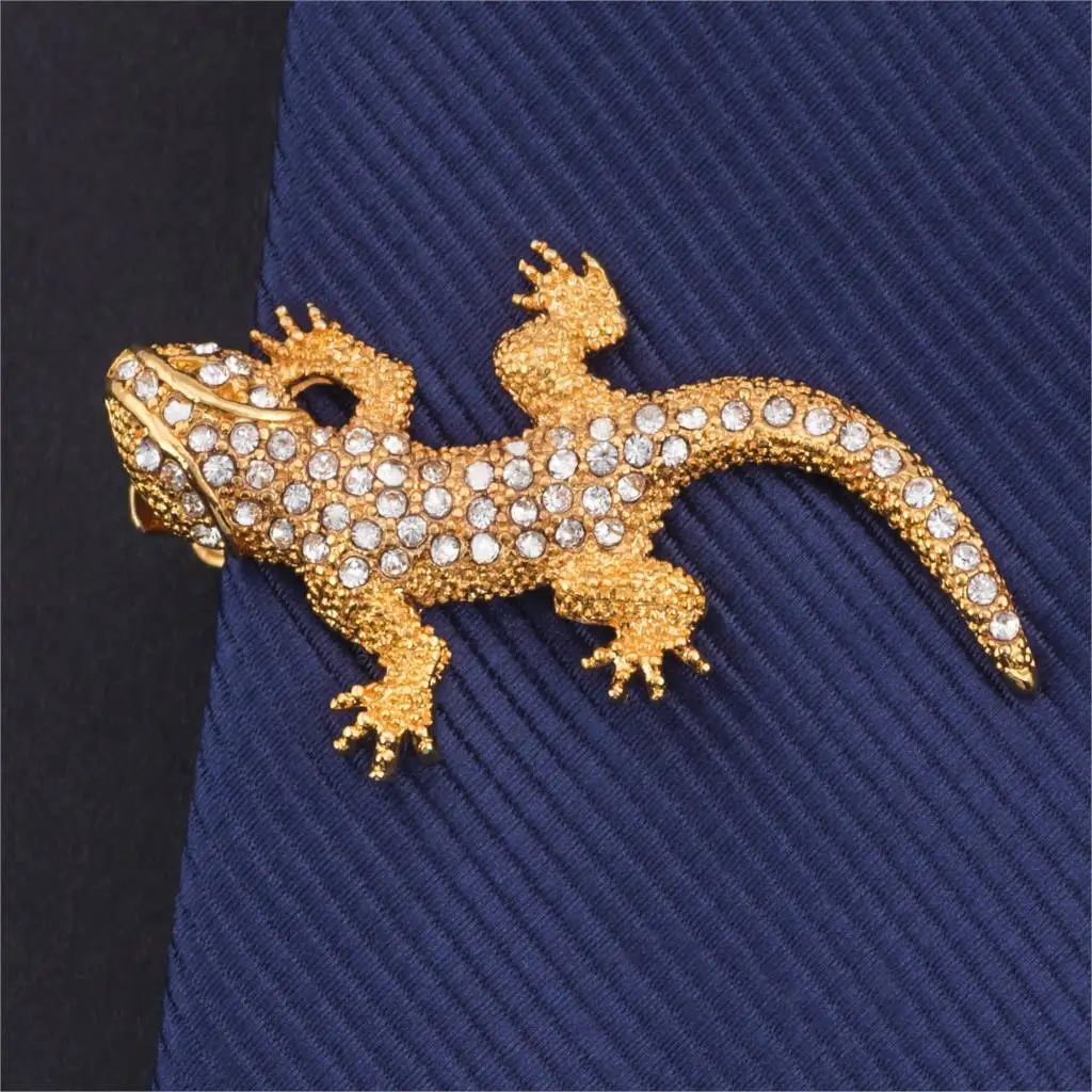 

Chinese Version Of Rhinestones Gecko Brooch Feather Pin Women's Men Can Wear Brooch Custom Jewelry Broches Para As Mulheres Pin