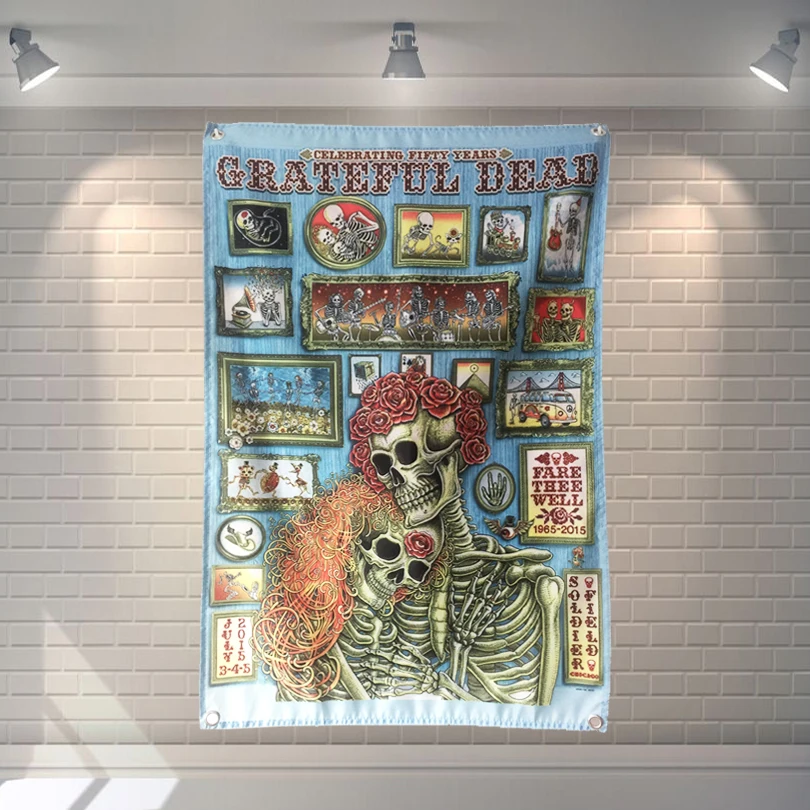

"Greatful Dead" плакат ПОП-группы тканевые наклейки на стену, картины на стену, бильярдный зал, студийный тематический домашний декор