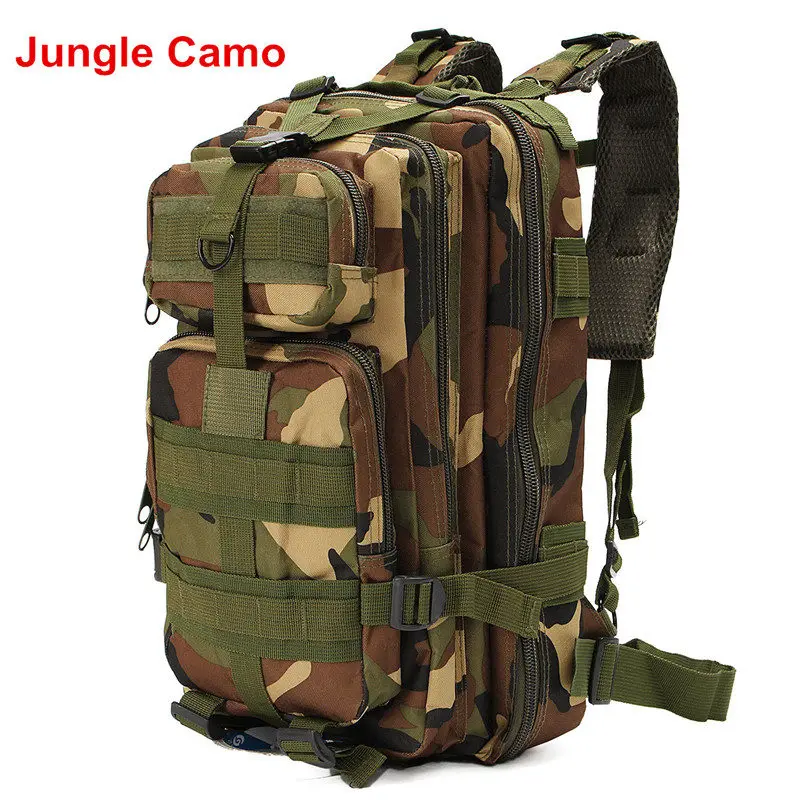 Jungle Camo 30L военный тактический рюкзак, рюкзак, регулируемый, для путешествий, кемпинга, треккинга, камуфляжная сумка, для улицы, спортивная сумка, армейская сумка - Цвет: Jungle Camo