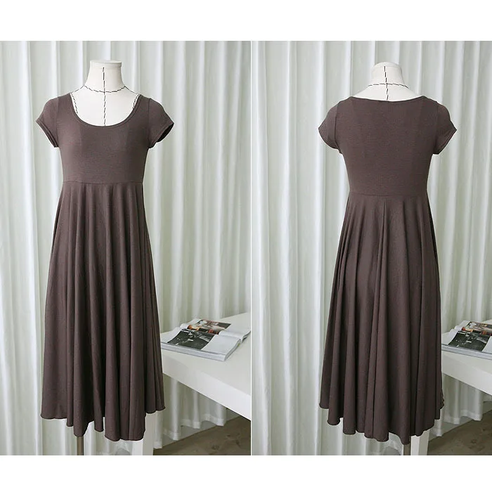 Платья для беременных Одежда женщин с круглым вырезом коротким рукавом 4 цвета