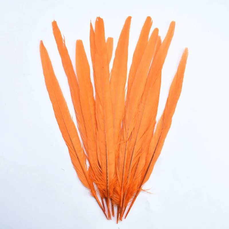Orange 10 шт. женские перья из хвоста фазана для Рукоделия 25-30 см/10-1" черный белый натуральный свадебные украшения из перьев Карнавал Плюмы - Цвет: Orange