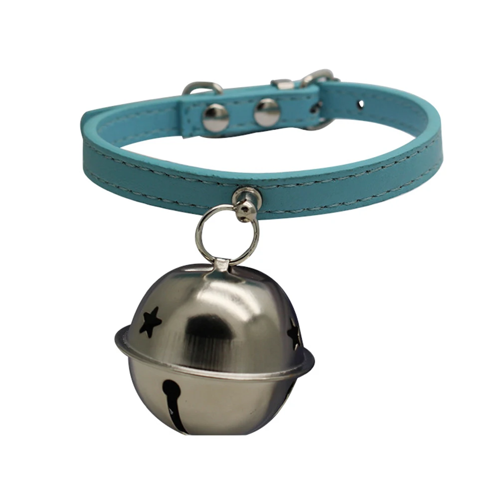 TINGHAO New selling Dog Collar Pet Cat Adjustable Faux Leather with Bell Puppy Necklace Gift | Дом и сад
