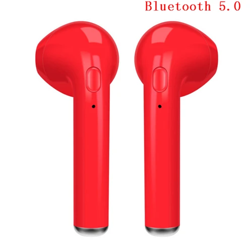 Беспроводные Bluetooth наушники i7s TWS, наушники, гарнитура для huawei Honor mate 7 8 9 10 Note 8 9 для iphone samsung - Цвет: a pair red Only  5.0