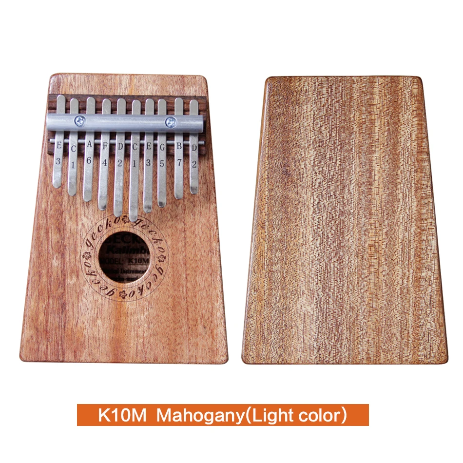 Лидер продаж пианино Gecko Kalimba K10M/K10MEQ с 10 клавишами Африканским большим пальцем