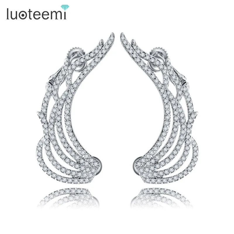 LUOTEEMI 2016 Новый дизайн белый золотой цвет Кубический Цирконий Роскошные Крылья