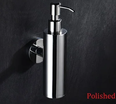 Wall Round Polished 304 нержавеющая сталь Матовый отполированный черный дозатор для мыла и лосьона, дозатор для жидкого мыла, насос для экшен столешницы, настенное крепление - Цвет: Wall Round Polished