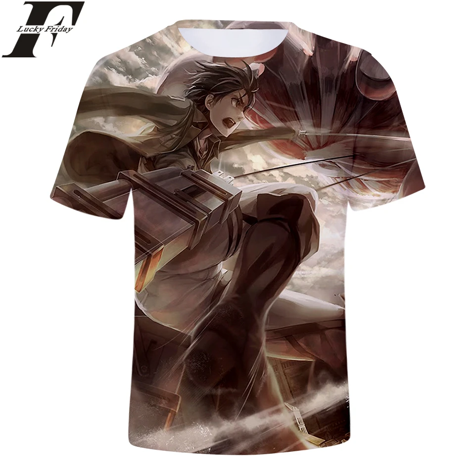 Обувь для косплея по аниме атака на Титанов 3D с короткими рукавами футболки