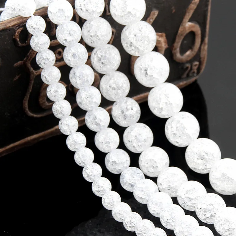 Бусины из натурального камня ручной работы прозрачные треснутые кварцевые
