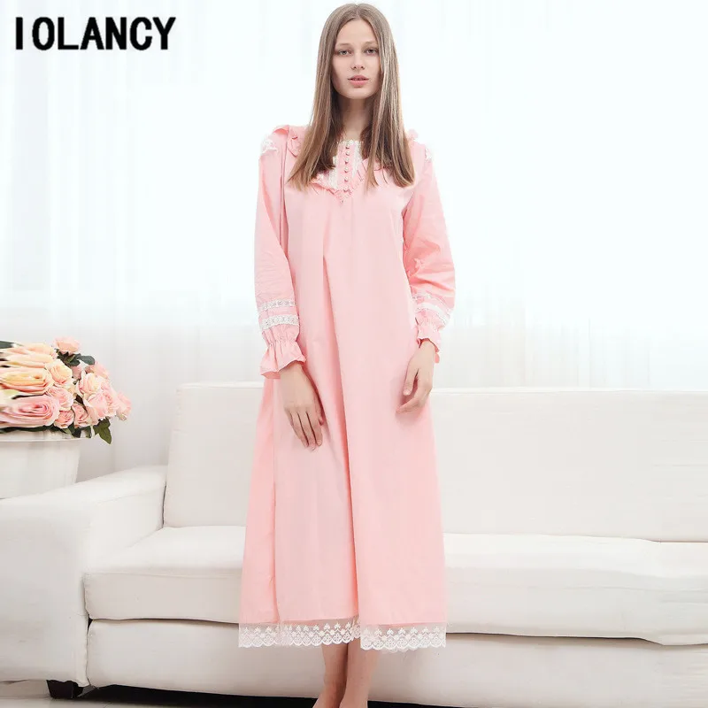 Одежда для беременных Дворцовая Ночная рубашка в стиле ретро с длинным рукавом