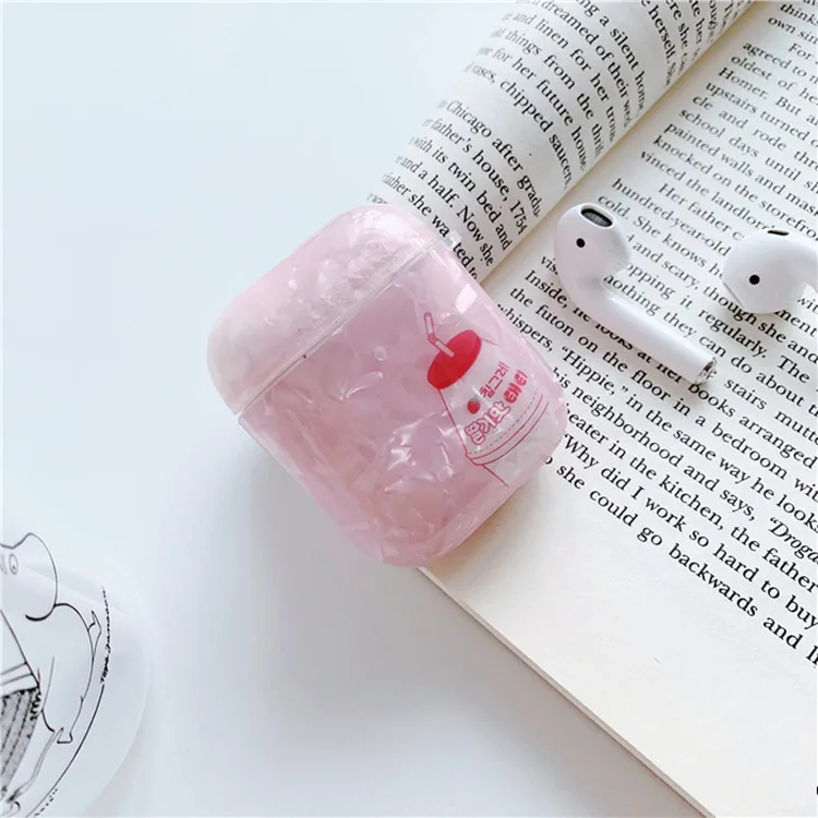 Темно-зеленый Чехол для наушников с Bluetooth для Airpods 2, милый защитный чехол, мягкий, роскошный, из ТПУ, аксессуары для airpods, чехол с рисунком - Цвет: Темно-зеленый