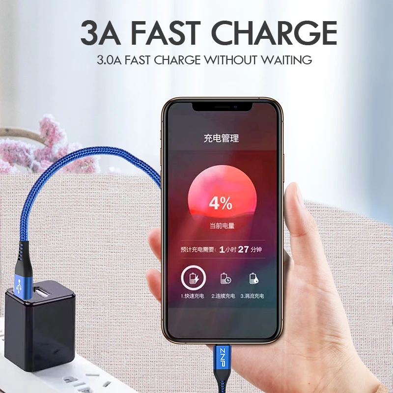 ZNP 1 м 2 м 3 А Micro USB кабель для samsung Xiaomi зарядное устройство Micro USB быстрая зарядка кабели для передачи данных для samsung S7 мобильный телефон