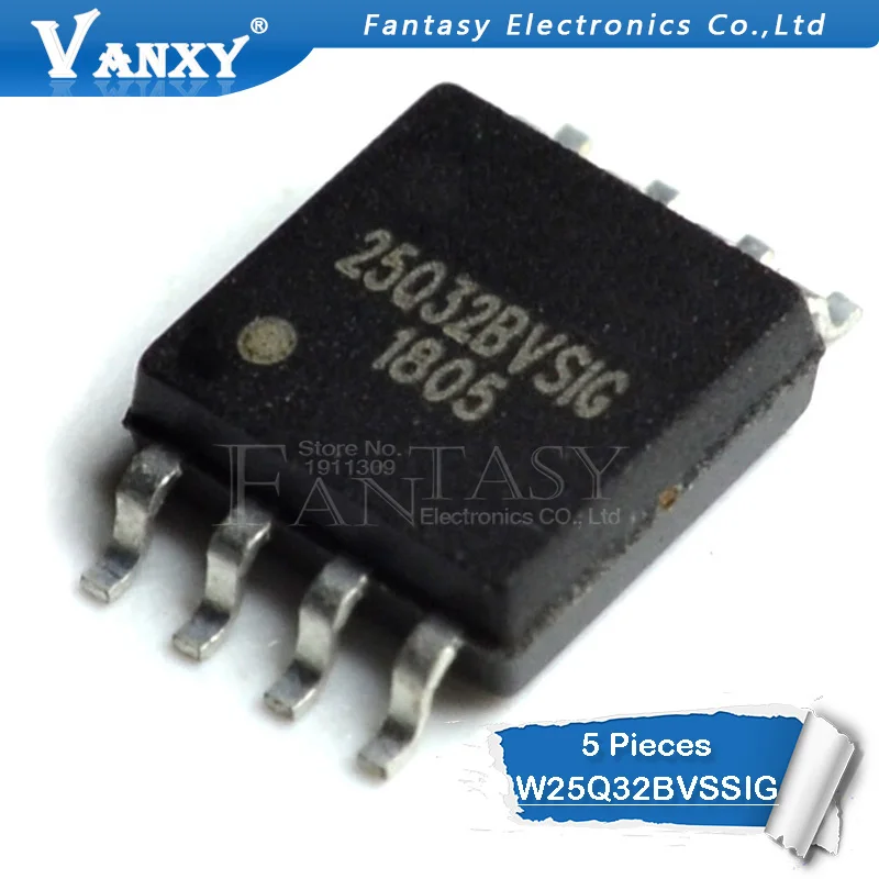 5 шт. W25Q32BVSSIG лапками углублением SOP-8 W25Q32 SOP 25Q32BVSIG SMD W25Q32BVSIG 25Q32
