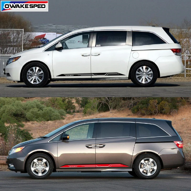 Гоночные спортивные полосы наклейки для Honda ODYSSEY 2010 2012 Автомобильная дверь боковой Стикер на автомобильную юбку авто аксессуары стикер