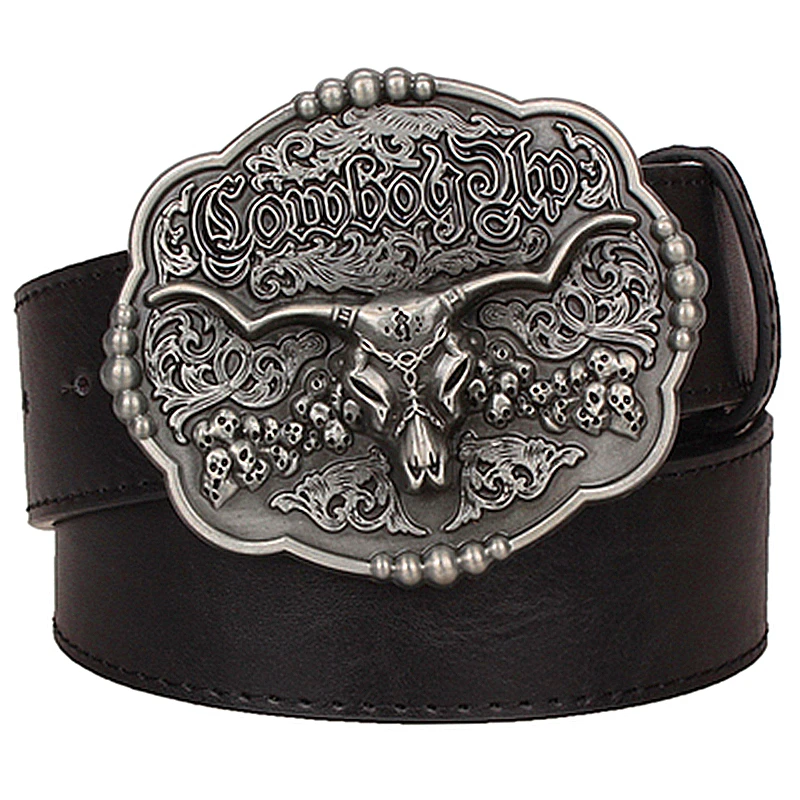 

Cool Texas cowboy belt tauren vintage male belts wild Western cowboy style belt men's leather belt Cow skull waist Jeans strap