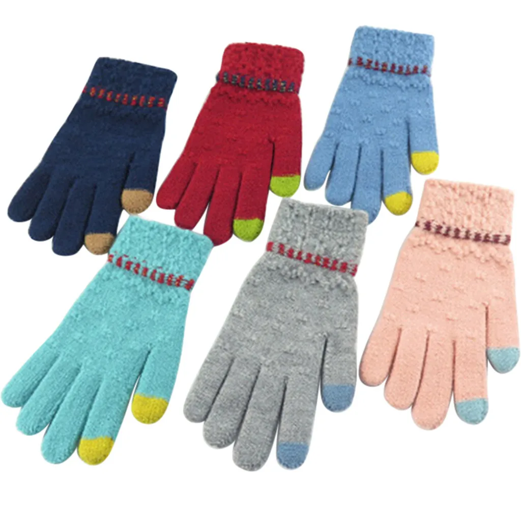 Женские и мужские теплые многофункциональные вязаные для экранов зимние