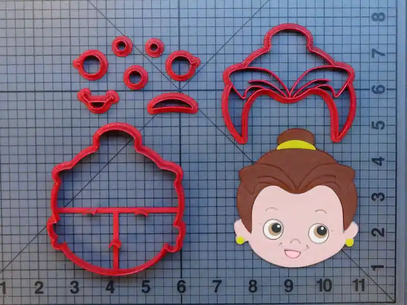 Красавица и Чудовище набор печенья на заказ 3D печать помадка кекс торт кухонные Инструменты для декорирования аксессуары - Цвет: Beauty5 inch