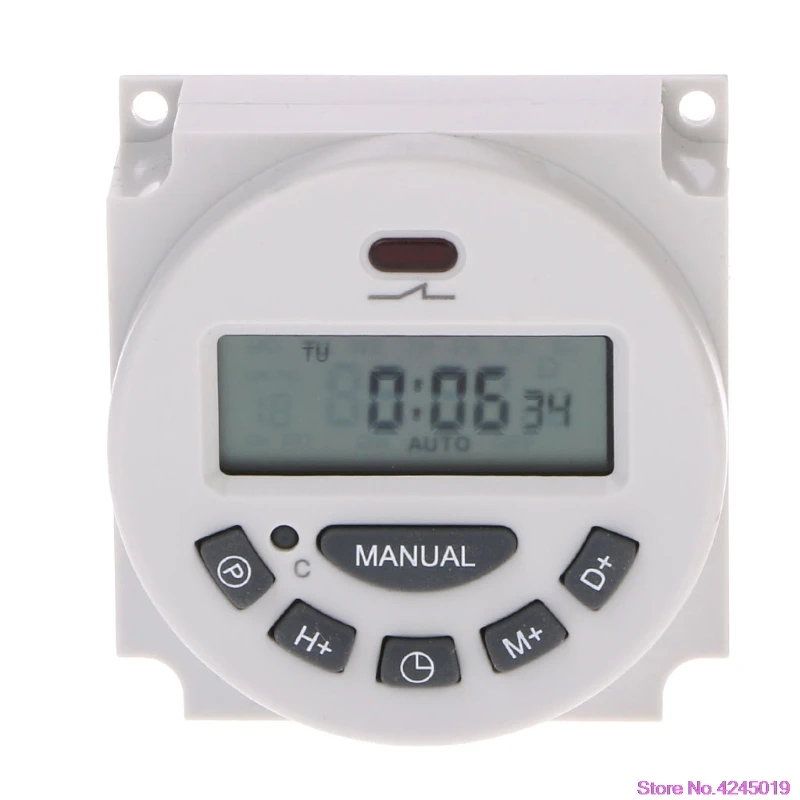 DC12V AC220V цифровой lcd Еженедельный программируемый реле времени электронный таймер