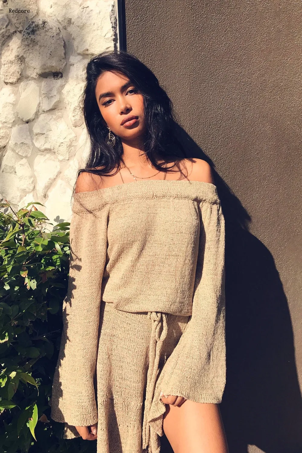 Redcore женские зимние взрыв утолщение пикантные модные тонкий свитер платье |