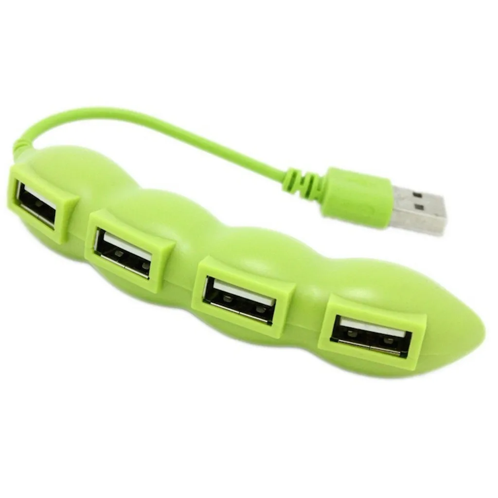 Мультфильм горох Овощной внешний 4-Порты и разъёмы USB 2 0 концентратор Зарядное